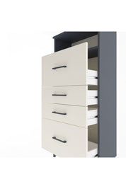 Arges Dolap Tek Raflı 4 Çekmeceli 60x30x134 Antrasit-Aytaşı