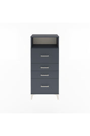 Arges Dolap Tek Raflı 4 Çekmeceli 60x30x134 Antrasit-Antrasit