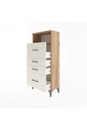 Arges Dolap Tek Raflı 4 Çekmeceli 60x30x134 Çam-Aytaşı