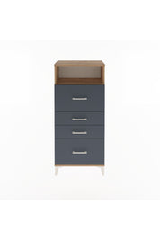 Arges Dolap Tek Raflı 4 Çekmeceli 60x30x134 Çam-Antrasit