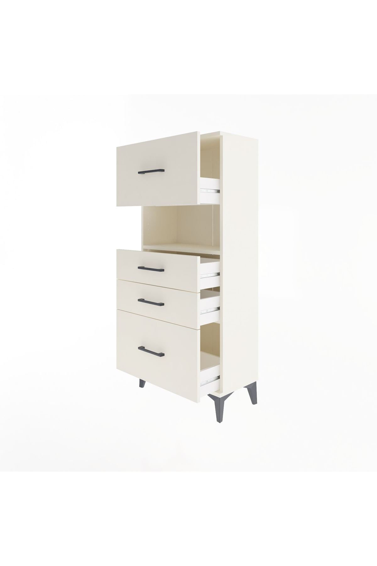 Arges Dolap Tek Raflı 4 Çekmeceli 60x30x134 Aytaşı-Aytaşı
