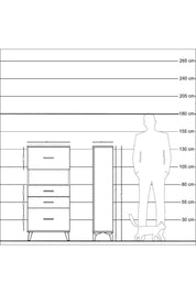 Arges Dolap Tek Raflı 4 Çekmeceli 60x30x134 Aytaşı-Çam