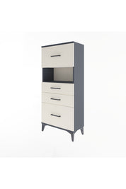 Arges Dolap Tek Raflı 4 Çekmeceli 60x30x134 Antrasit-Aytaşı