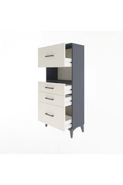 Arges Dolap Tek Raflı 4 Çekmeceli 60x30x134 Antrasit-Aytaşı
