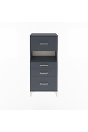 Arges Dolap Tek Raflı 4 Çekmeceli 60x30x134 Antrasit-Antrasit