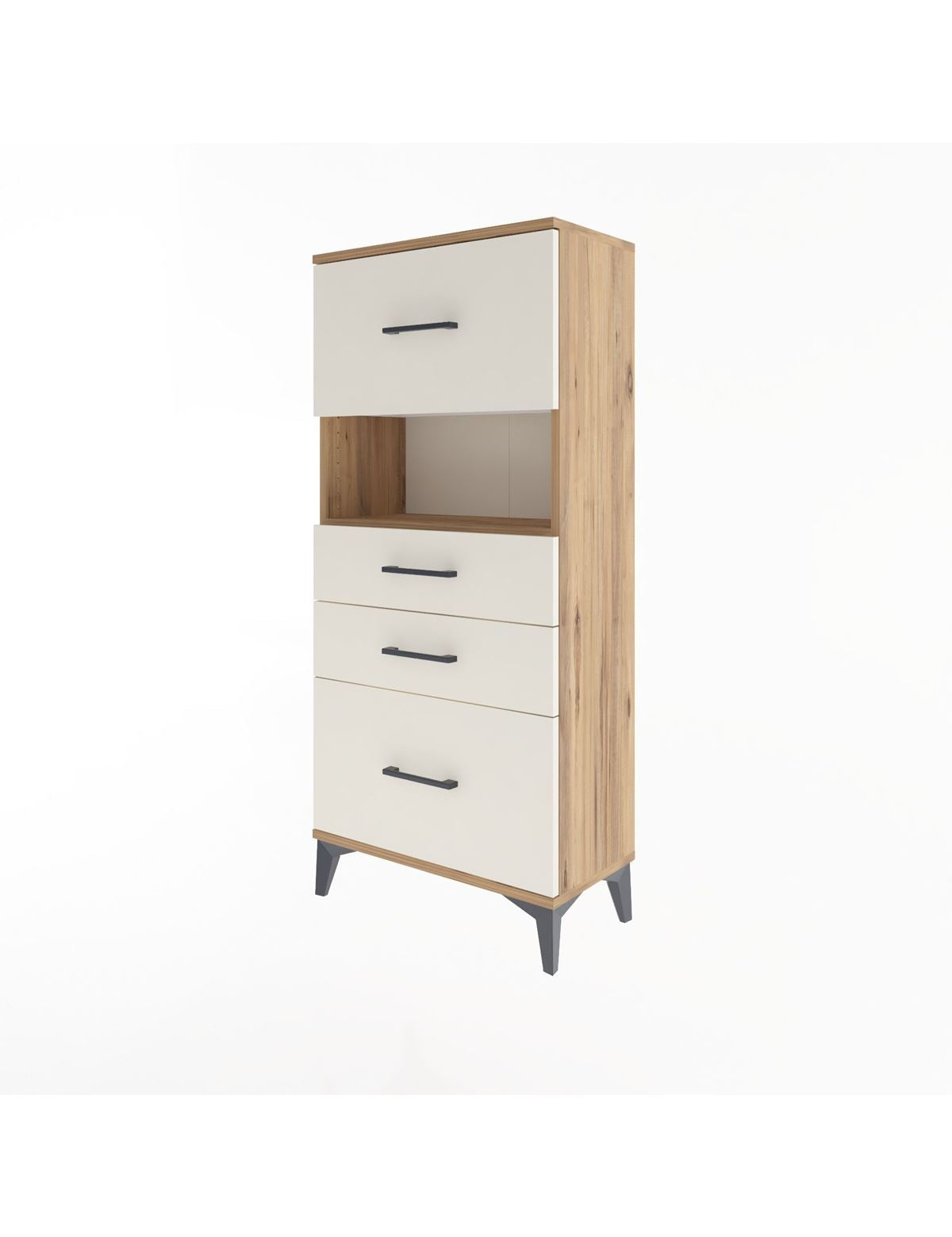 Arges Dolap Tek Raflı 4 Çekmeceli 60x30x134 - S17M038V7A