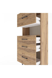 Arges Dolap Tek Raflı 4 Çekmeceli 60x30x134 Çam-Çam