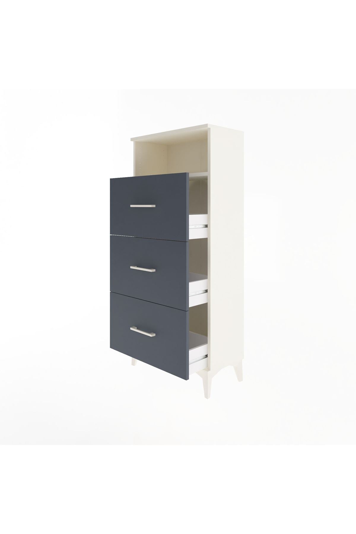 Arges Dolap Tek Raflı 3 Çekmeceli 60x30x134 Aytaşı-Antrasit