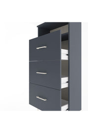 Arges Dolap Tek Raflı 3 Çekmeceli 60x30x134 Antrasit-Antrasit
