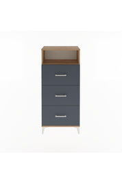 Arges Dolap Tek Raflı 3 Çekmeceli 60x30x134 Çam-Antrasit