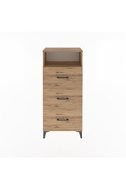 Arges Dolap Tek Raflı 3 Çekmeceli 60x30x134 Çam-Çam