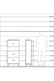 Arges Dolap Tek Raflı 3 Çekmeceli 60x30x134 Aytaşı-Çam