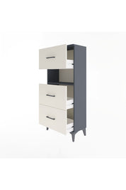 Arges Dolap Tek Raflı 3 Çekmeceli 60x30x134 Antrasit-Aytaşı