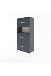 Arges Dolap Tek Raflı 3 Çekmeceli 60x30x134 Antrasit-Antrasit