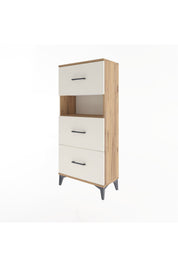 Arges Dolap Tek Raflı 3 Çekmeceli 60x30x134 Çam-Aytaşı