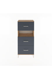 Arges Dolap Tek Raflı 3 Çekmeceli 60x30x134 Çam-Antrasit