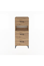 Arges Dolap Tek Raflı 3 Çekmeceli 60x30x134 Çam-Çam