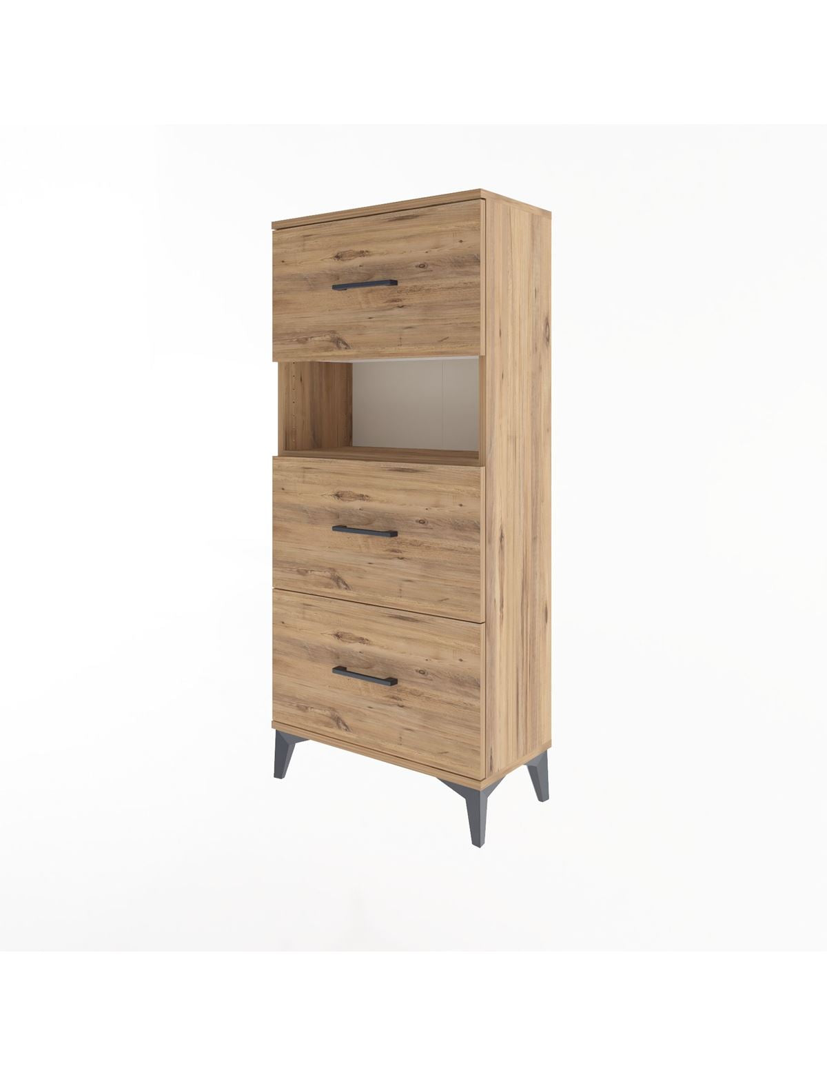 Arges Dolap Tek Raflı 3 Çekmeceli 60x30x134 - S17M040V9A