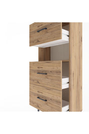Arges Dolap Tek Raflı 3 Çekmeceli 60x30x134 Çam-Çam
