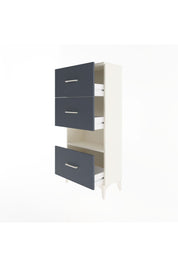 Arges Dolap Tek Raflı 3 Çekmeceli 60x30x134 Aytaşı-Antrasit