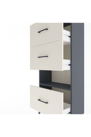 Arges Dolap Tek Raflı 3 Çekmeceli 60x30x134 Antrasit-Aytaşı