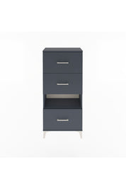 Arges Dolap Tek Raflı 3 Çekmeceli 60x30x134 Antrasit-Antrasit