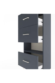 Arges Dolap Tek Raflı 3 Çekmeceli 60x30x134 Antrasit-Antrasit