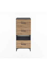 Arges Dolap Tek Raflı 3 Çekmeceli 60x30x134 Antrasit-Çam