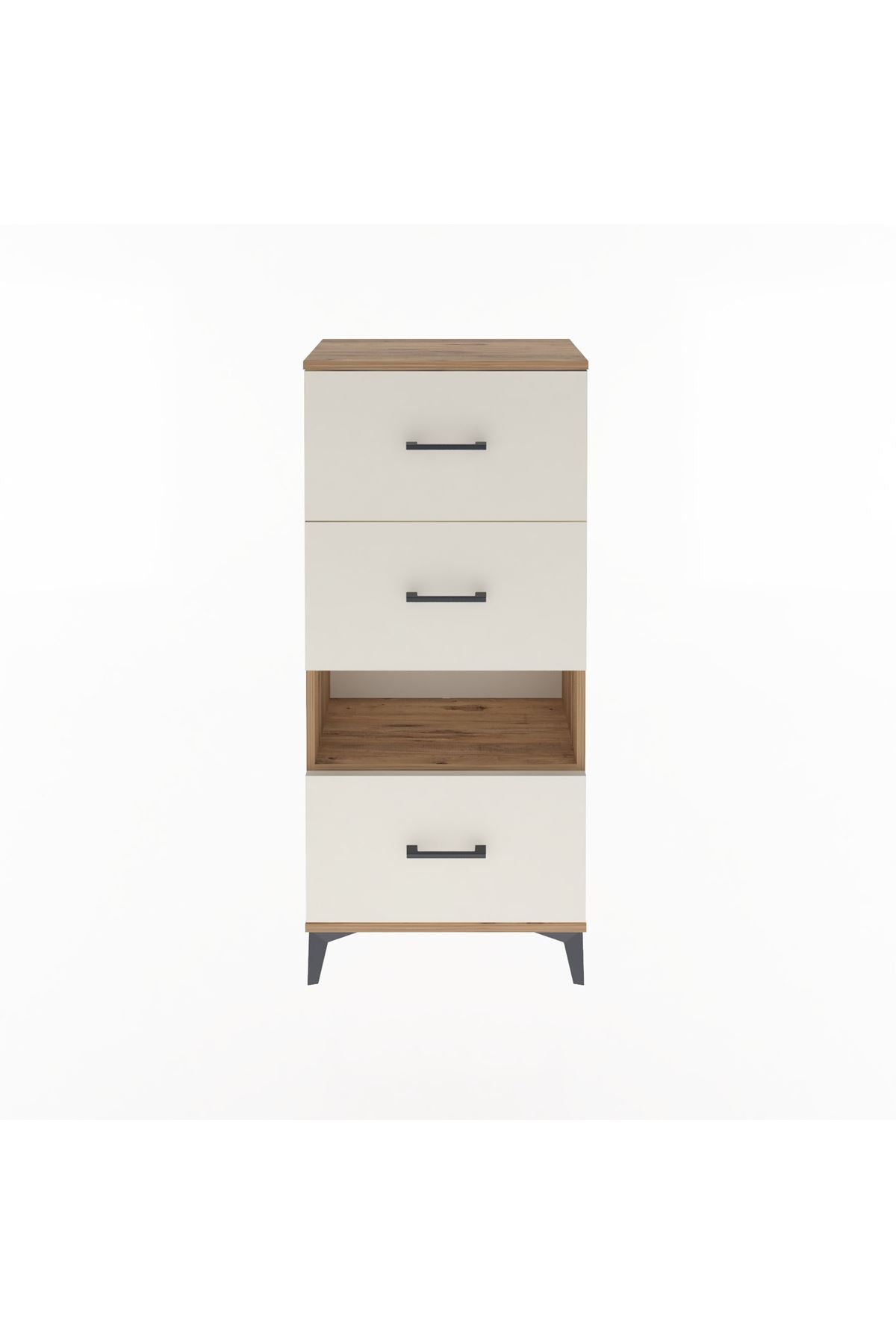 Arges Dolap Tek Raflı 3 Çekmeceli 60x30x134 Çam-Aytaşı