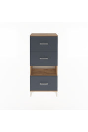 Arges Dolap Tek Raflı 3 Çekmeceli 60x30x134 Çam-Antrasit