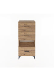 Arges Dolap Tek Raflı 3 Çekmeceli 60x30x134 Çam-Çam