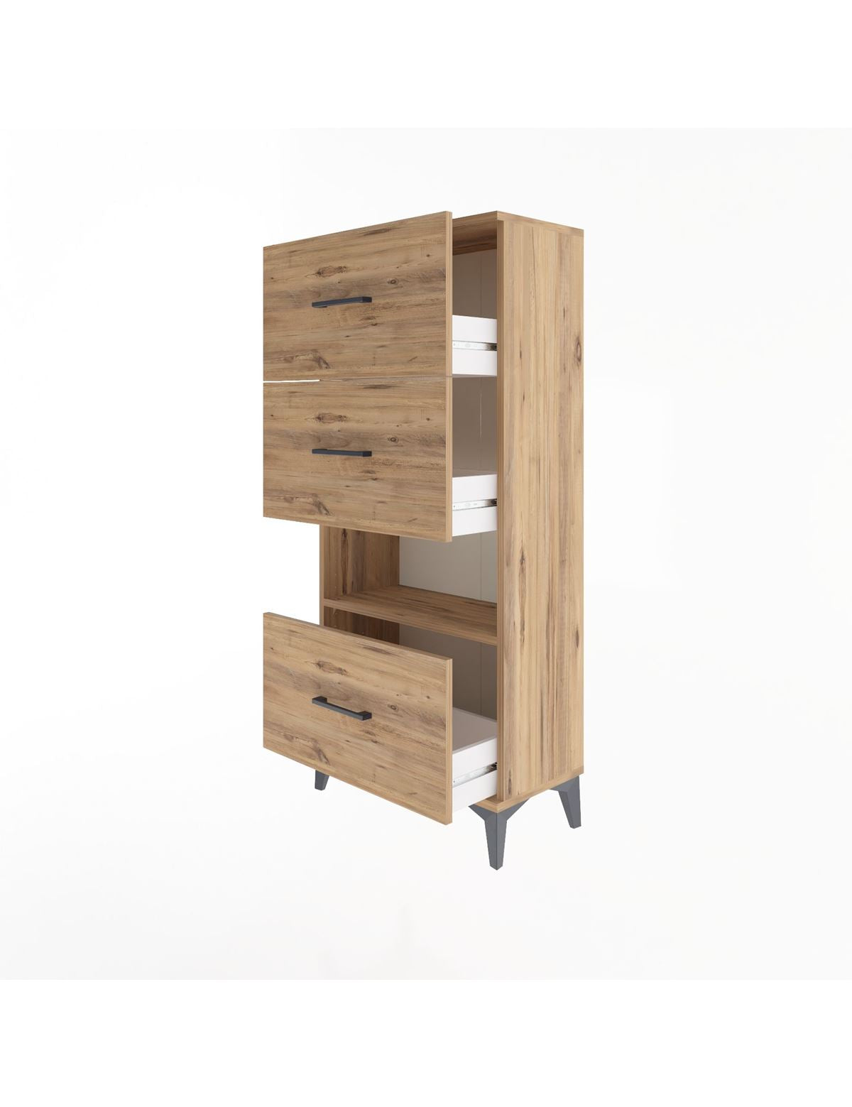 Arges Dolap Tek Raflı 3 Çekmeceli 60x30x134 - S17M041V9A