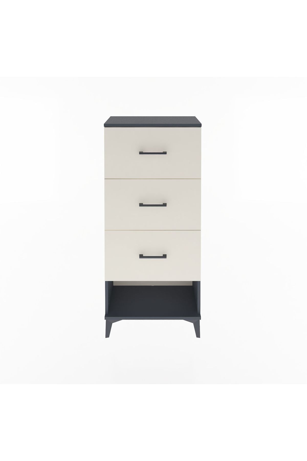 Arges Dolap 3 Çekmeceli 60x30x134 Antrasit-Aytaşı