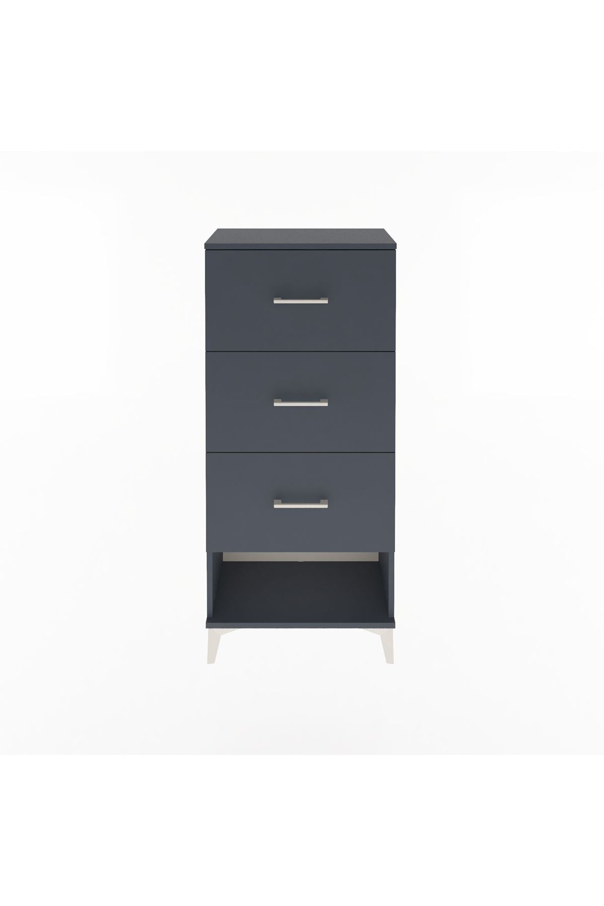 Arges Dolap 3 Çekmeceli 60x30x134 Antrasit-Antrasit