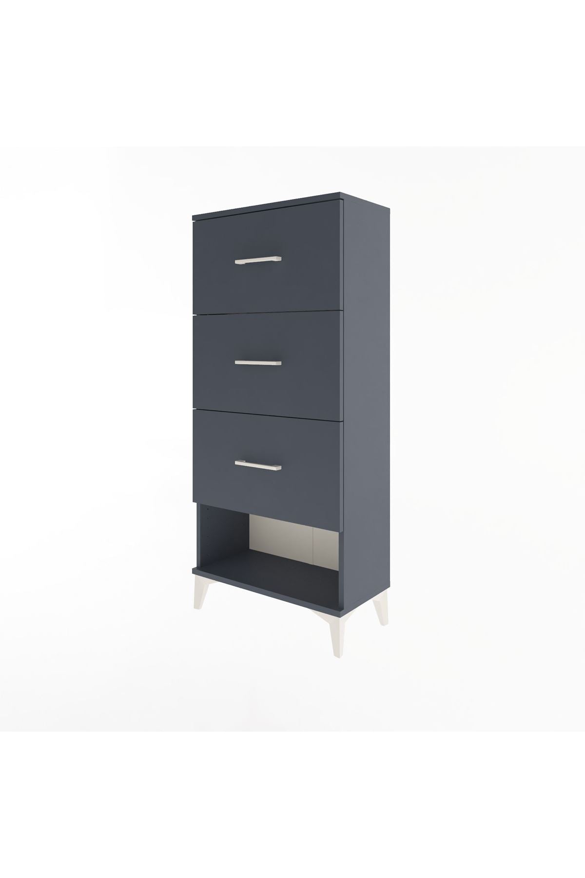 Arges Dolap 3 Çekmeceli 60x30x134 Antrasit-Antrasit