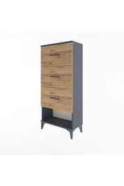 Arges Dolap 3 Çekmeceli 60x30x134 Antrasit-Çam