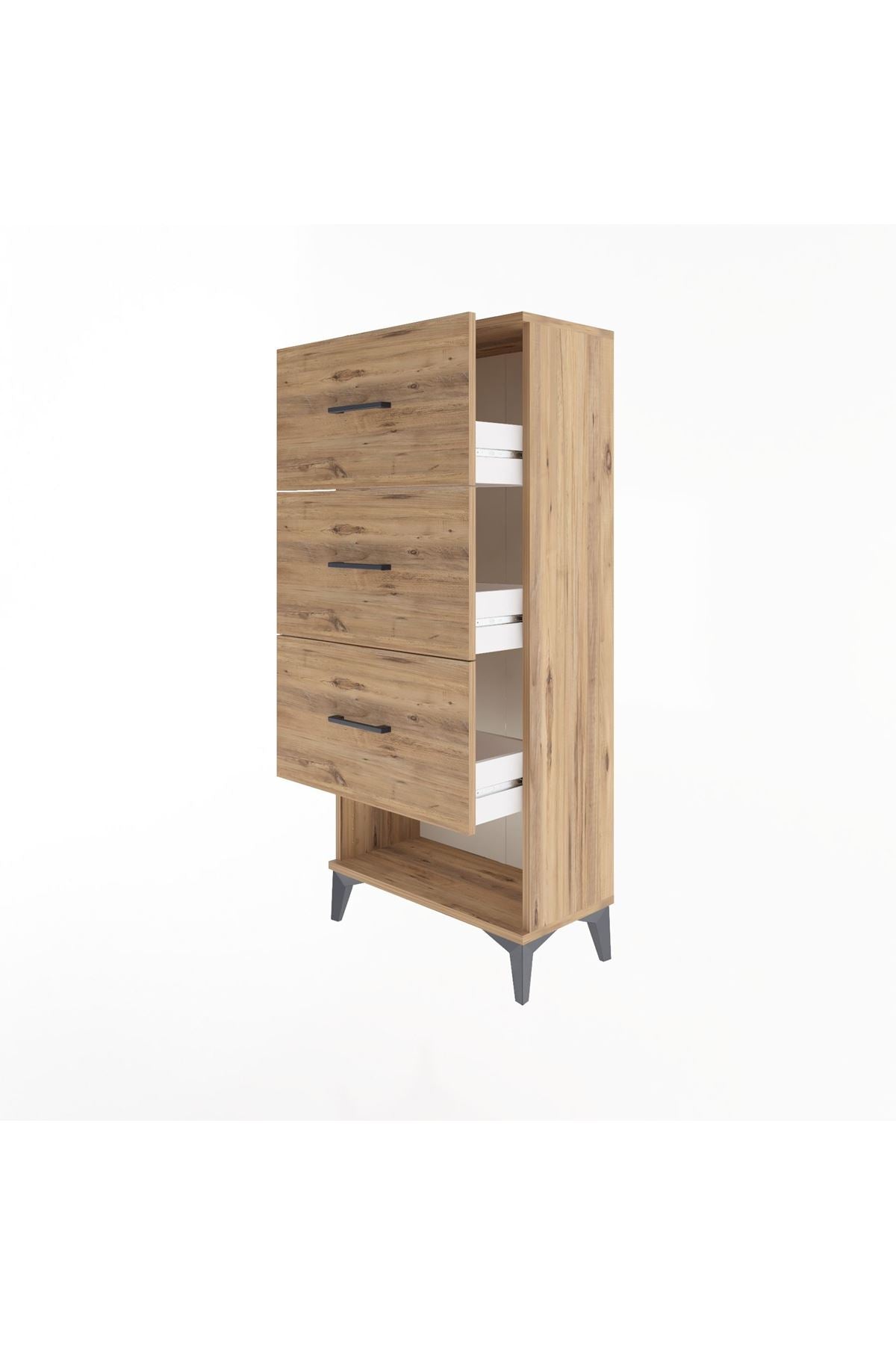 Arges Dolap 3 Çekmeceli 60x30x134 Çam-Çam