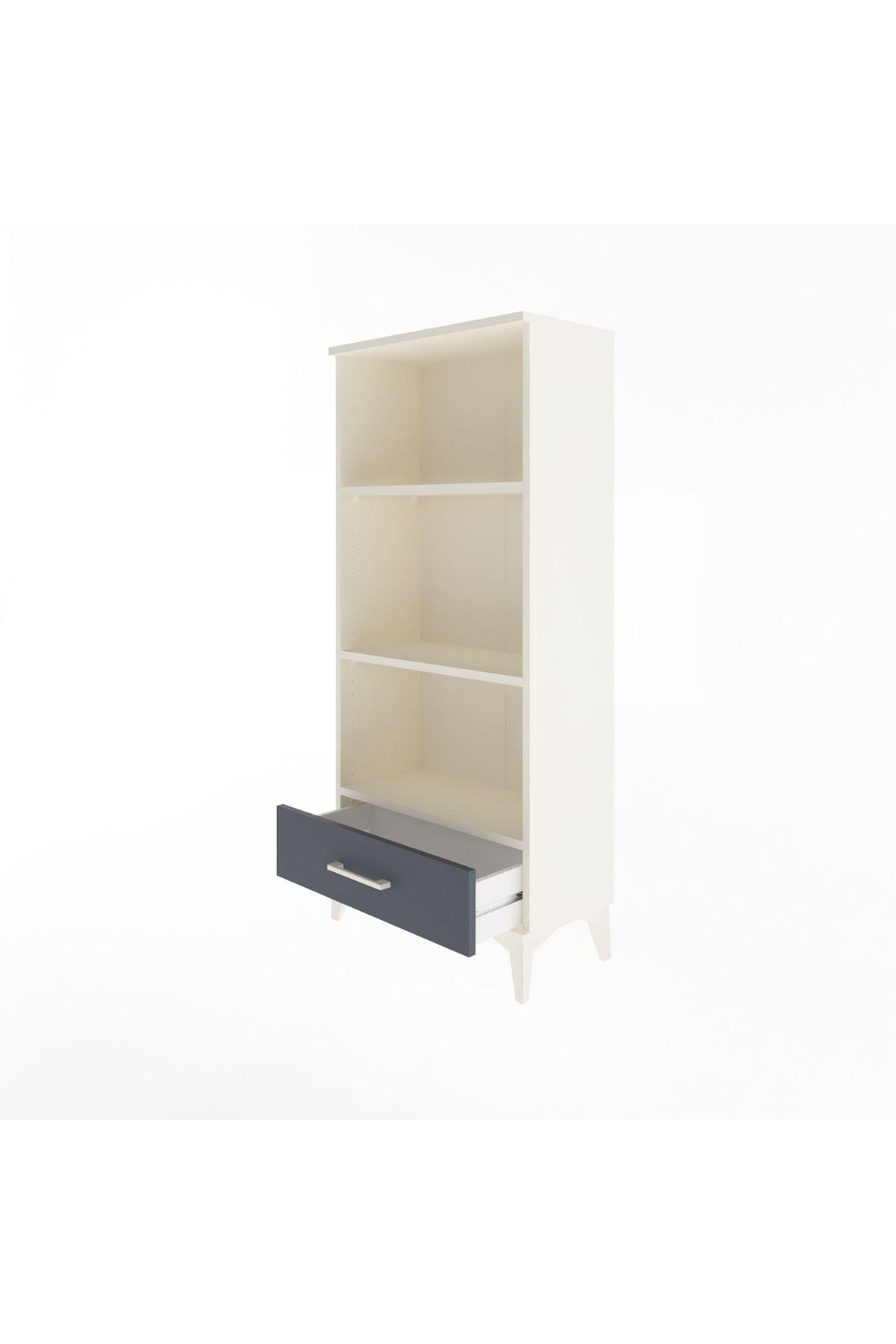 Arges Dolap 3 Raflı Tek Çekmeceli 60x30x134 Aytaşı-Antrasit