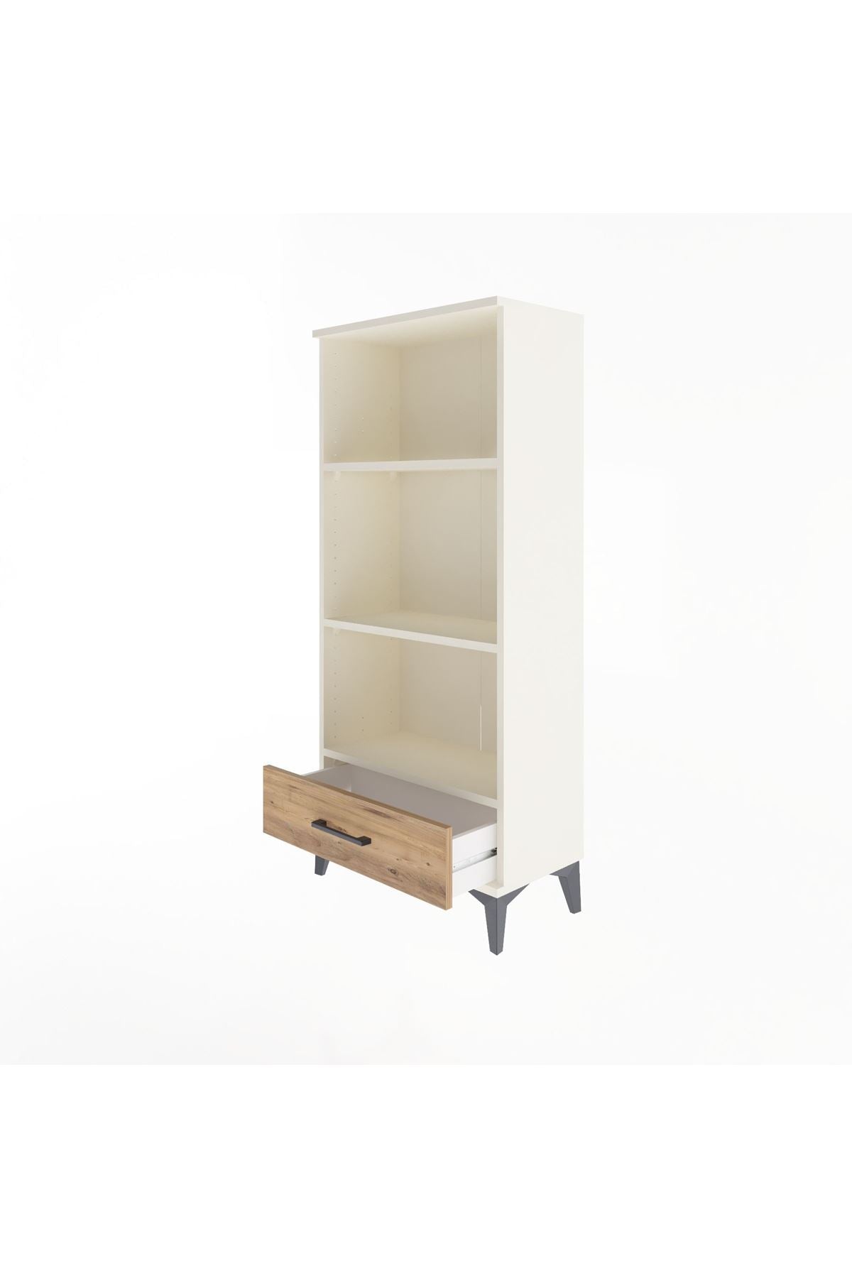 Arges Dolap 3 Raflı Tek Çekmeceli 60x30x134 Aytaşı-Çam