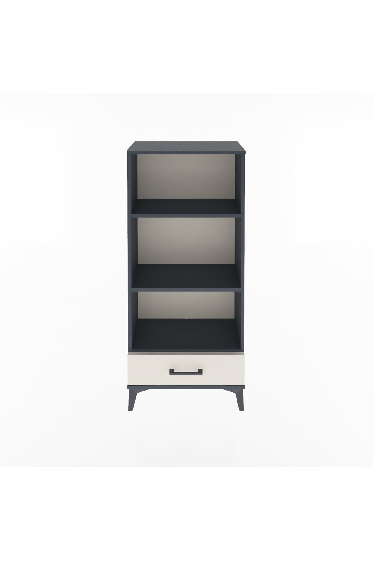 Arges Dolap 3 Raflı Tek Çekmeceli 60x30x134 Antrasit-Aytaşı