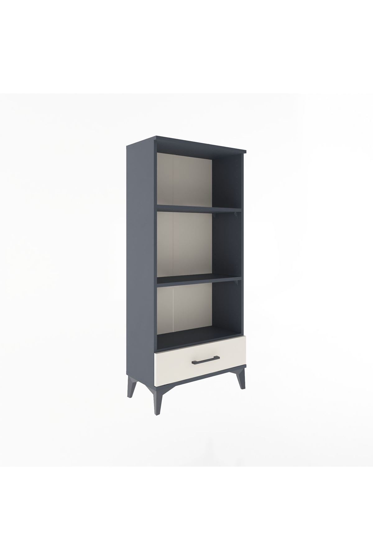 Arges Dolap 3 Raflı Tek Çekmeceli 60x30x134 Antrasit-Aytaşı