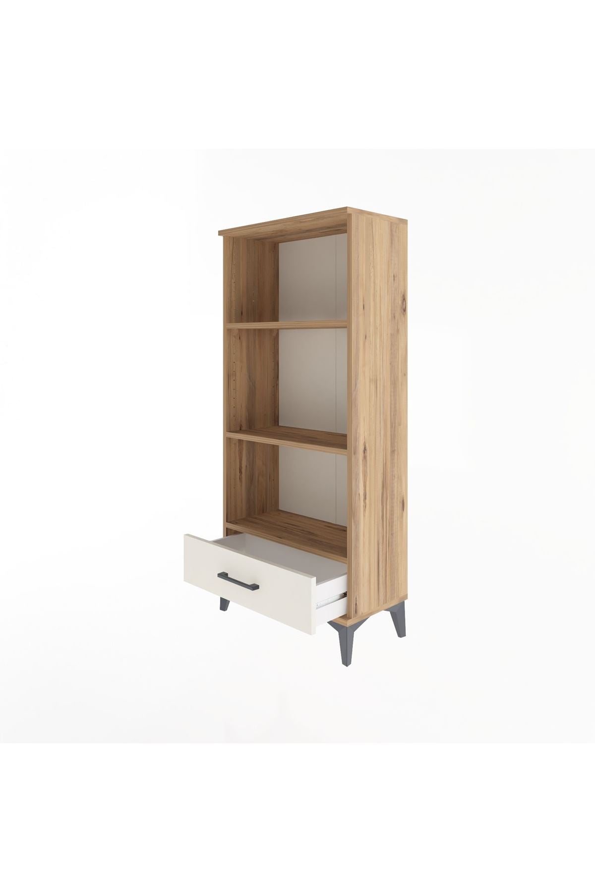 Arges Dolap 3 Raflı Tek Çekmeceli 60x30x134 Çam-Aytaşı