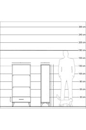 Arges Dolap 3 Raflı Tek Çekmeceli 60x30x134 Çam-Çam