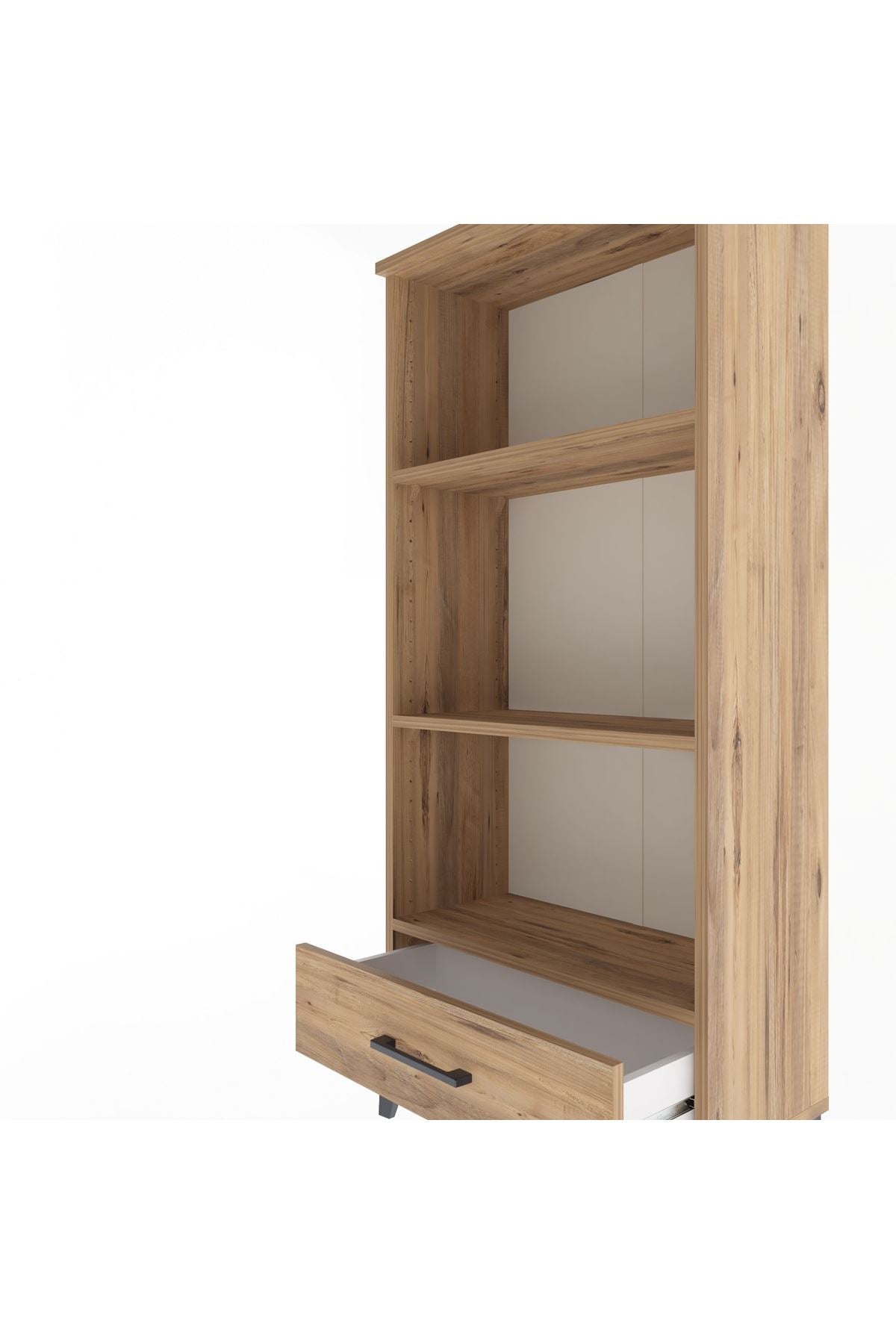 Arges Dolap 3 Raflı Tek Çekmeceli 60x30x134 Çam-Çam