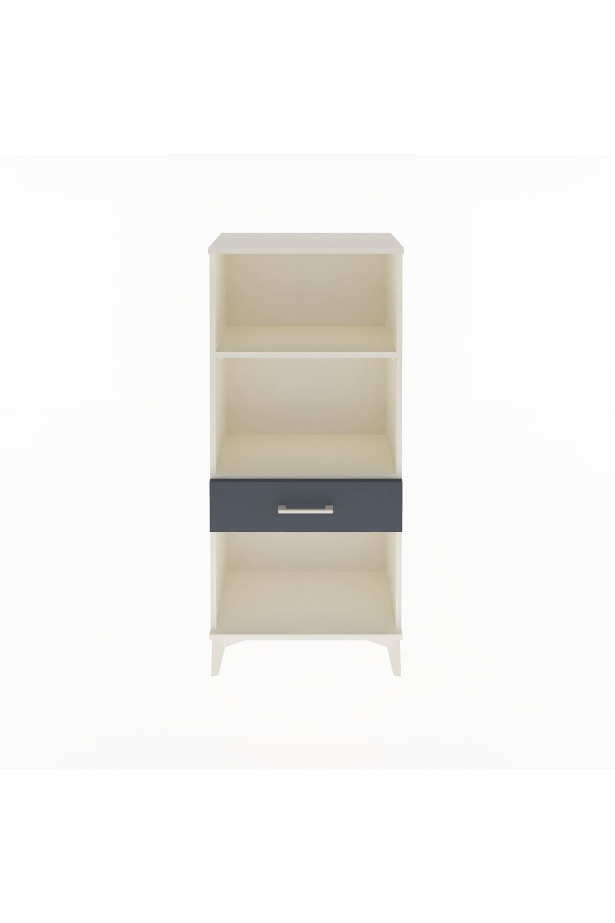 Arges Dolap 2 Raflı Tek Çekmeceli 60x30x134 Aytaşı-Antrasit