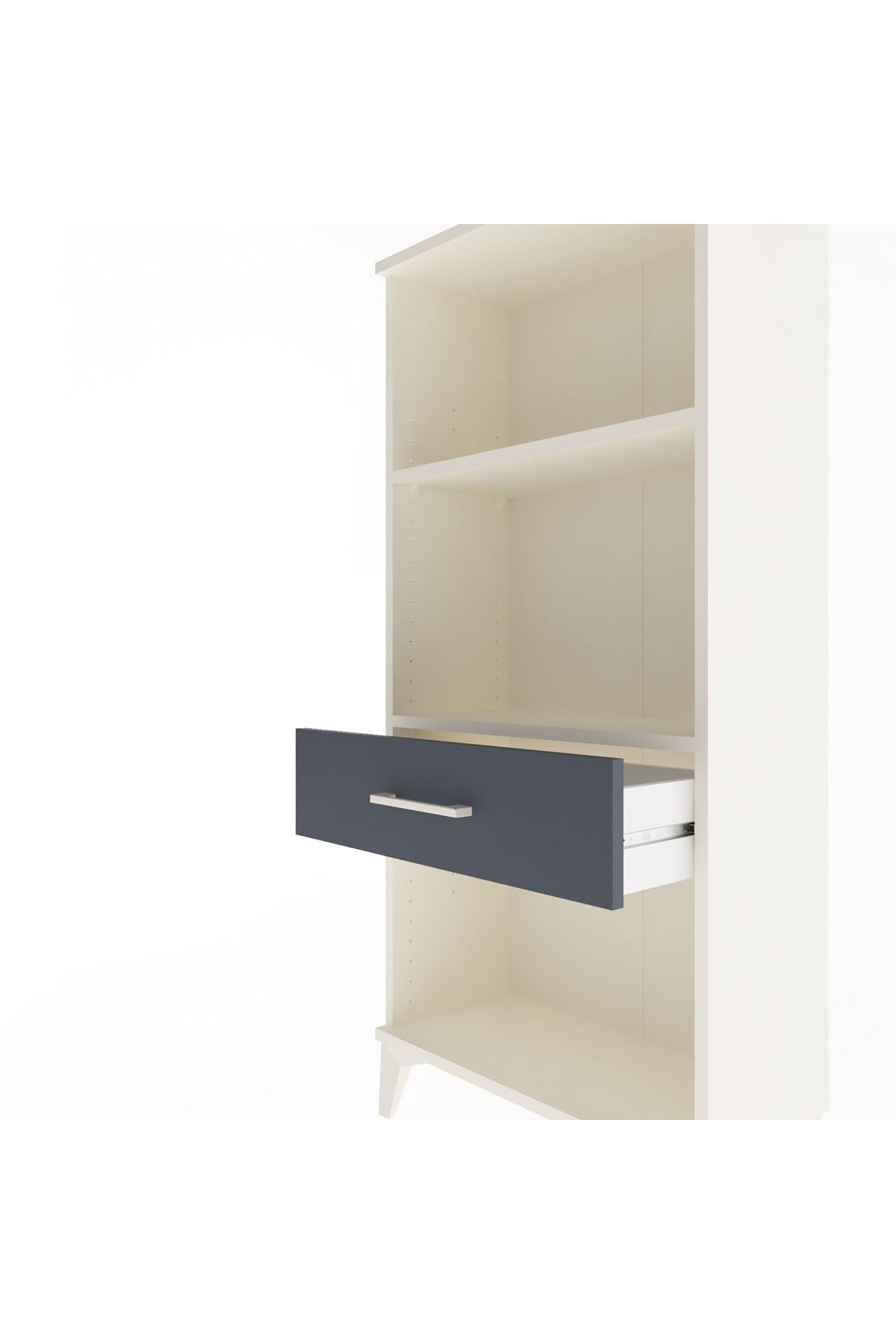 Arges Dolap 2 Raflı Tek Çekmeceli 60x30x134 Aytaşı-Antrasit