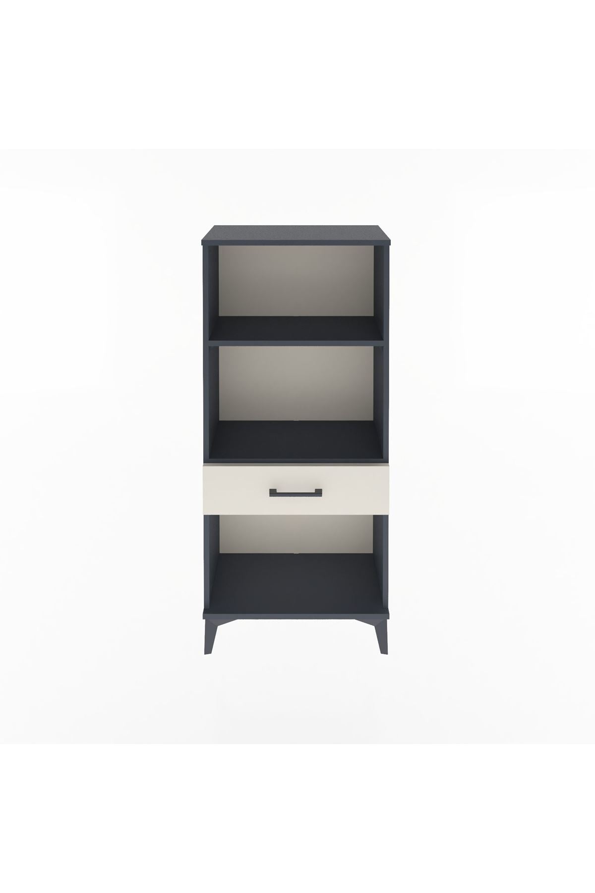 Arges Dolap 2 Raflı Tek Çekmeceli 60x30x134 Antrasit-Aytaşı