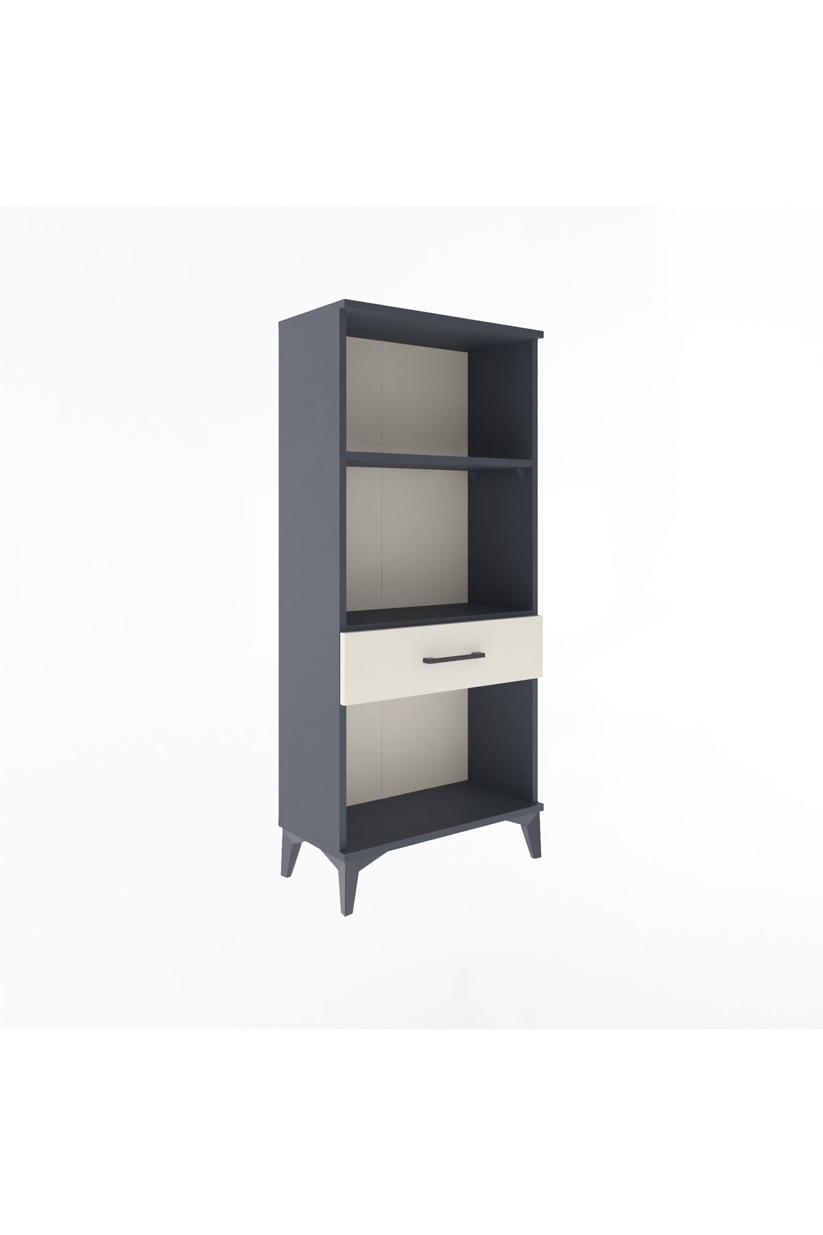 Arges Dolap 2 Raflı Tek Çekmeceli 60x30x134 Antrasit-Aytaşı