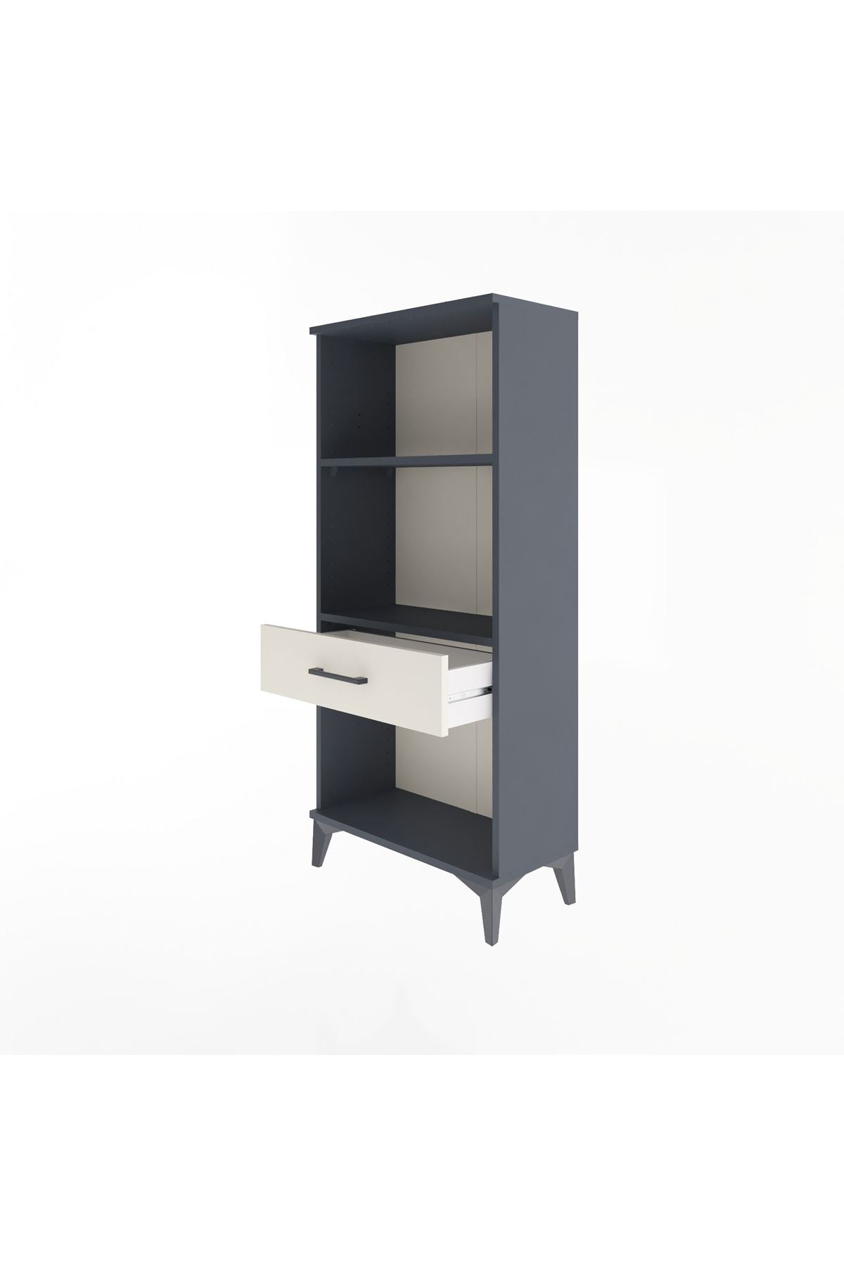 Arges Dolap 2 Raflı Tek Çekmeceli 60x30x134 Antrasit-Aytaşı