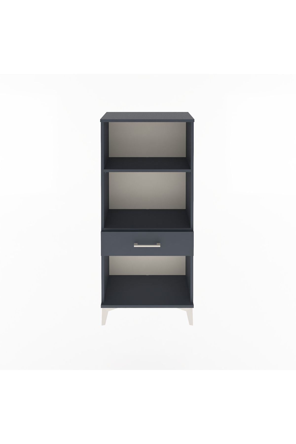 Arges Dolap 2 Raflı Tek Çekmeceli 60x30x134 Antrasit-Antrasit